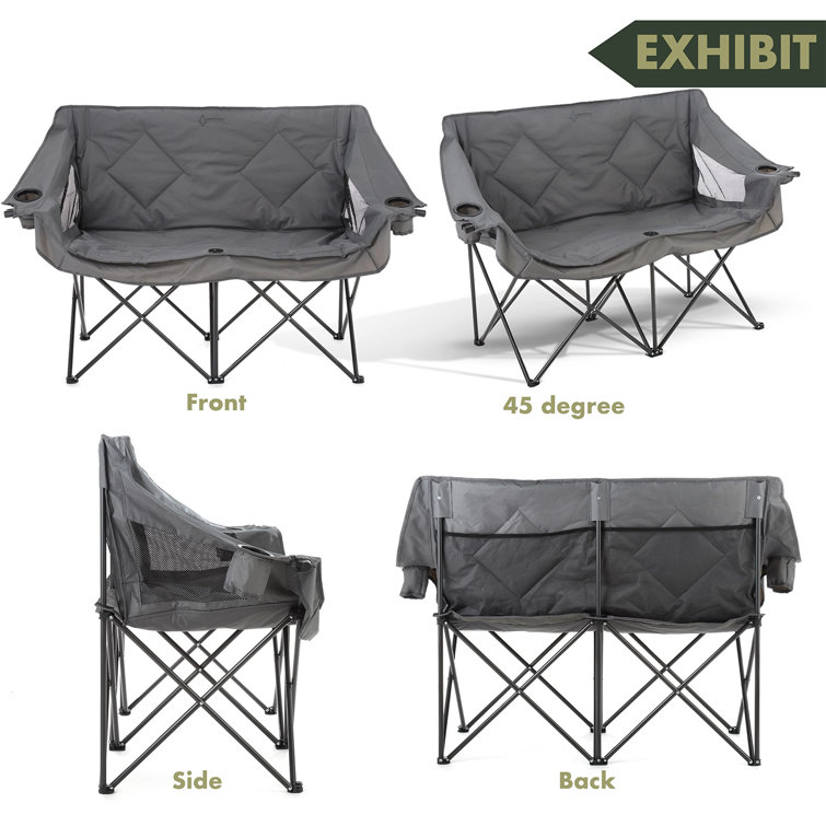 Padded double camping discount chair